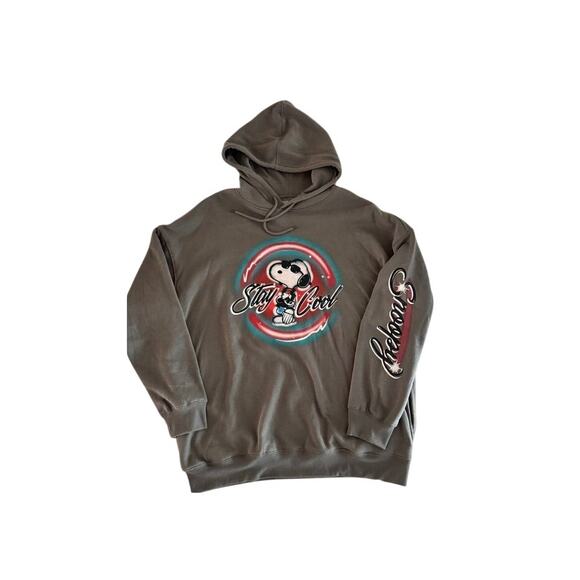 Snoopy Stay Cool Hoodie Gray Airbrush Graphic Peanuts Hybrid Apparel XL - Picture 10 of 16